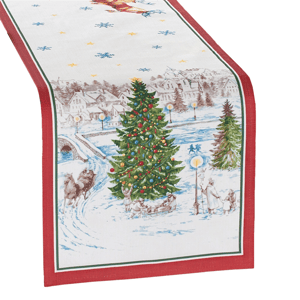 Threadmade Santas Snowy Sleighride Table Runner