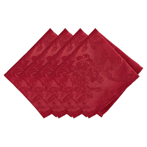 Threadmade Poinsettia Elegance Jacquard Napkins - Set of 4