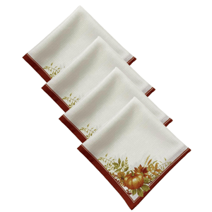 Threadmade Autumn Pumpkin Grove Fall Napkins - Set of 4