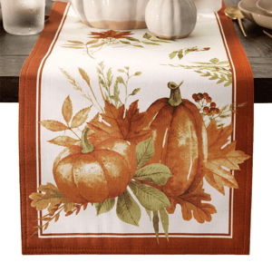 Threadmade Autumn Pumpkin Grove Fall Table Runner