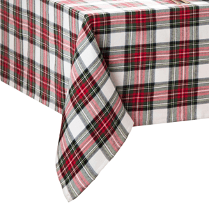 Threadmade Christmas Classic Holiday Plaid Cotton Tablecloth