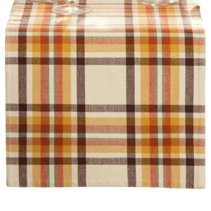 Threadmade Russet Harvest Woven Plaid Table Runner
