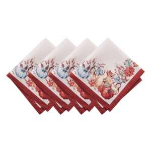 Threadmade Botanical Harvest Pumpkin Engineered Napkins -Set of 4