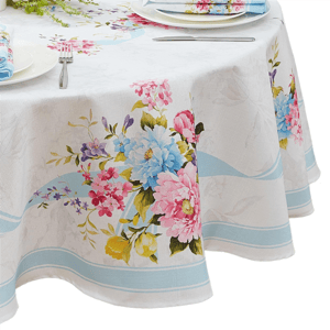 Threadmade Rose Cottage Floral Engineered Tablecloth