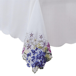 Threadmade Spring Hydrangea Floral Cutwork Tablecloth