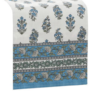 Threadmade Tropez Block Print Stain Indoor/Outdoor Table Runner