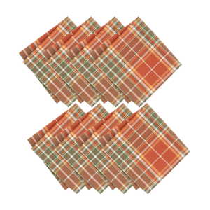 Threadmade Hawley Plaid Harvest Napkins - Set of 8