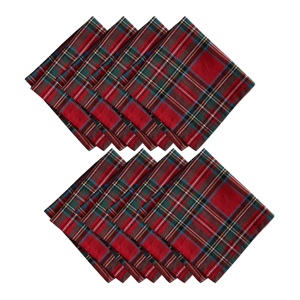 Threadmade Stowe Tartan Holiday Plaid Cotton Napkins - Set of 8