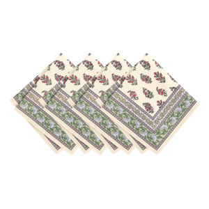 Threadmade Nomad Harvest Block Print Napkins - Set of 4