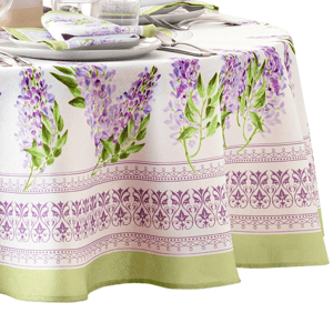 Threadmade Lilac Garden Floral Tablecloth