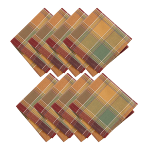 Threadmade Autumn Acres Plaid Napkins - Set of 8