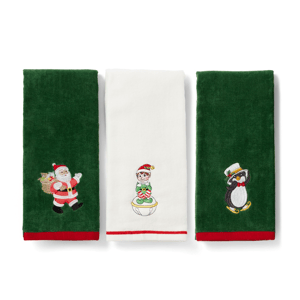Lenox(R) Holiday Elf + Santa + Penguin Kitchen Towels - Set of 3