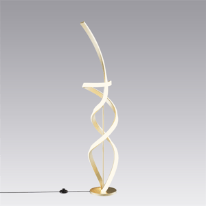 Infibrite Golden 59in. Swirl LED Stepless Dimming Floor Lamp