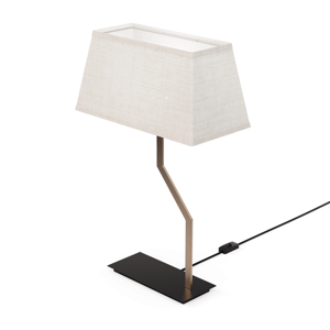 Infibrite 25 in. Angled Brass Table Lamp with Textured Shade