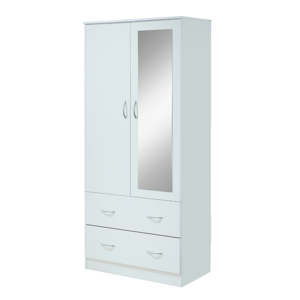 L'Baiet Freestanding Wardrobe Armoire with Full-Length Mirror