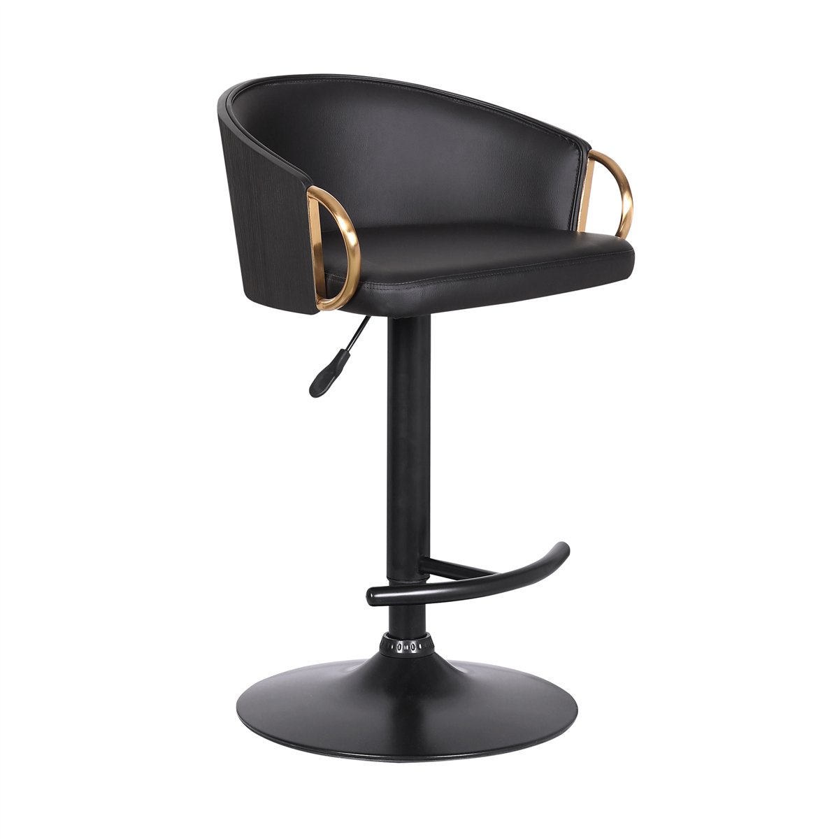 Armen Living Solstice Faux Leather Adjustable Swivel Bar Stool