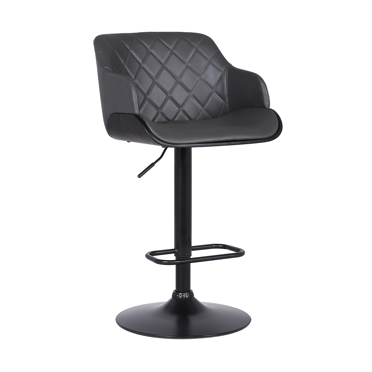 Armen Living Toby Faux Leather Adjustable Height Swivel Bar Stool