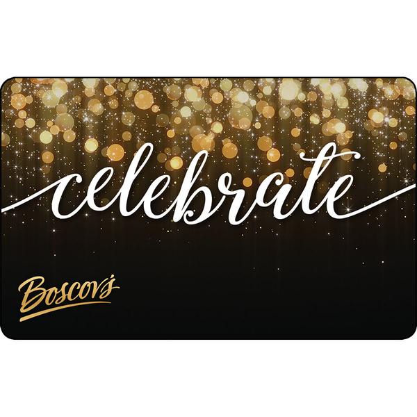 Boscov's Celebrate Gold Glitter Gift Card